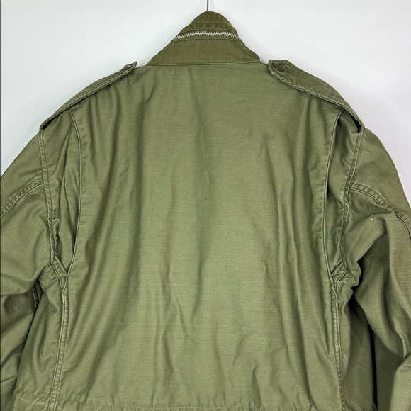 Vintage Green Military Field Jacket I Love My Country But Fear My Government - Picture 12 of 14